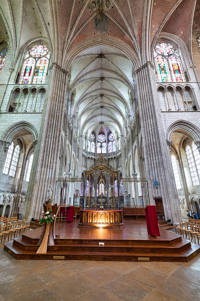 View inside Auxerre Cathedral Saint Etienne in Burgundy France Digital Download