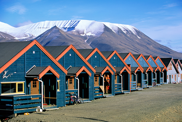 Colorful houses line the street in Longyearbyen Svalbard Digital Download