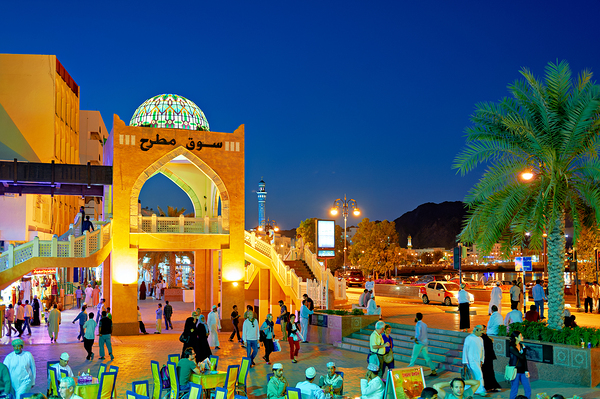 Waterfront view of Mutrah Souq in Muscat at sunset time Digital Download