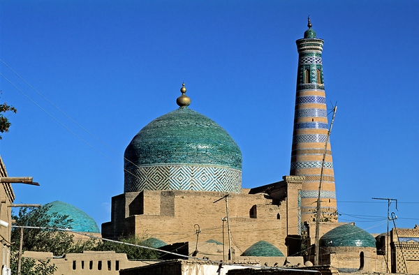 Khiva towers and domes show vibrant architecture in Uzbekistan Digital Download