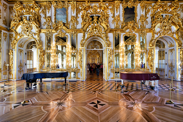People walk through Catherine Palace in Pushkin St Digital Download