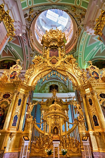 Golden altar inside Peter and Paul Cathedral in St. Petersburg Digital Download