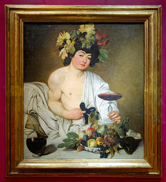 Artwork of bacchus by caravaggio in uffizi gallery florence Digital Download
