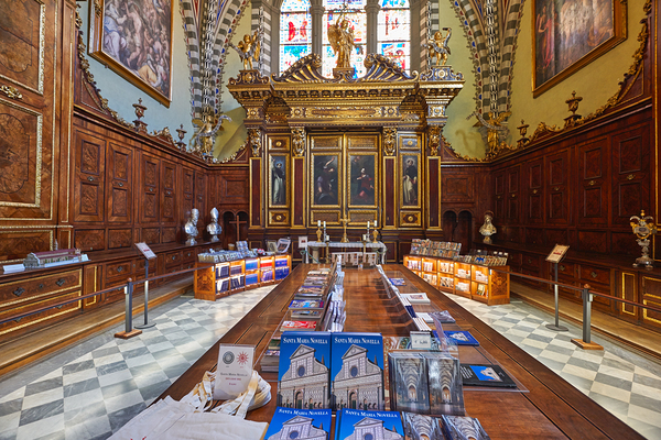 Visitors explore the interior of Santa Maria Novella in Tuscany Digital Download