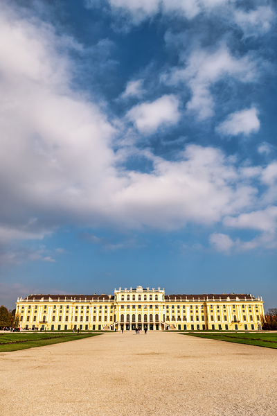 Schönbrunn Palace and gardens under a beautiful cloudy sky. Digital Download