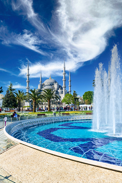 Visit to the Blue Mosque in Istanbul Turkey on a clear day Digital Download