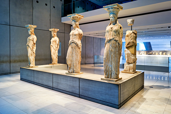 Exploring caryatids at Acropolis Museum in Athens Greece Digital Download