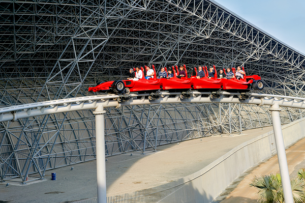 Ferrari World roller coaster ride in Abu Dhabi with guests Digital Download