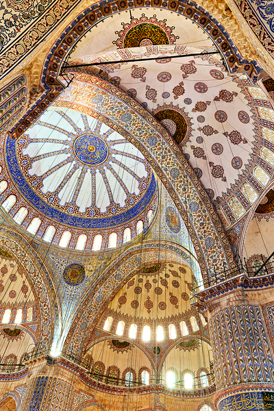Beautiful view of the interior of the Blue Mosque in Istanbul Digital Download