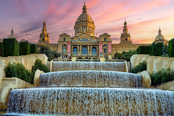 Fountains at Museu Nacional dArt de Catalunya in Barcelona Digital Download