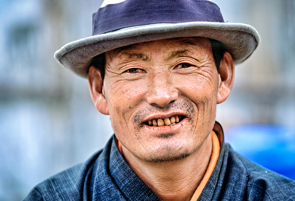 Portrait of a smiling man wearing a hat. Digital Download