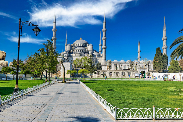 Visit Blue Mosque in Istanbul Turkey with clear sky Digital Download