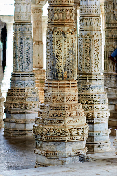 Jain old temples with intricate pillars in Ranakpur Rajasthan Digital Download