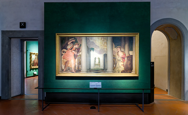 Artwork display in Uffizi Gallery featuring Veroneses Annunciat Digital Download