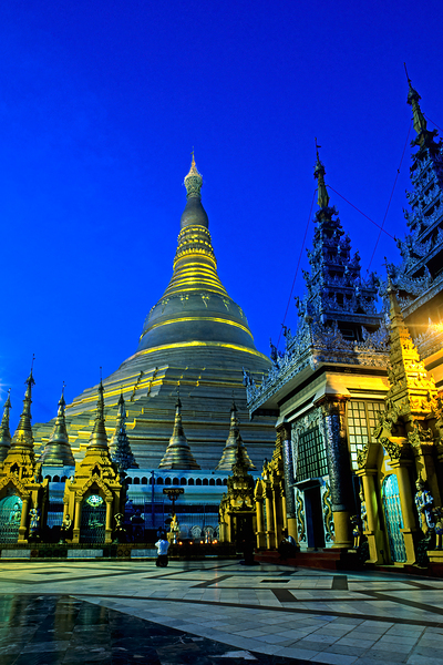 Popular Schwedagon Paya at night in Yangon Myanmar Digital Download