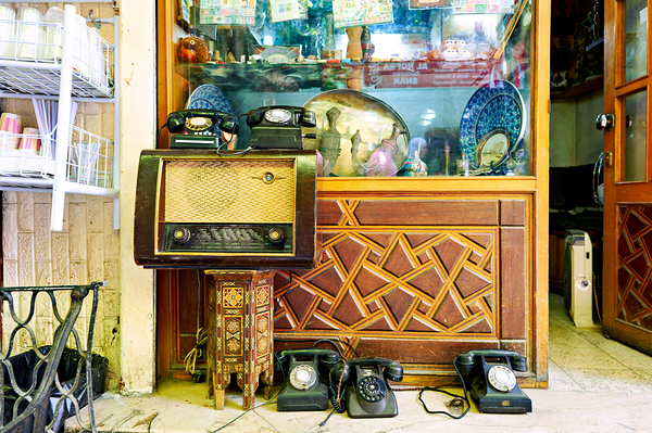 Second hand shop displays vintage items in Damascus Syria Digital Download