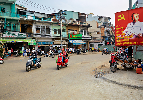 Busy streets of Ho Chi Minh City in Saigon during the day Digital Download