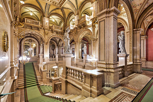 Opulent grand staircase in a historic opera house. Digital Download