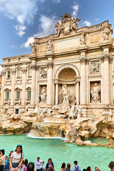 Tourists gather at Trevi Fountain in Rome during a sunny day Digital Download