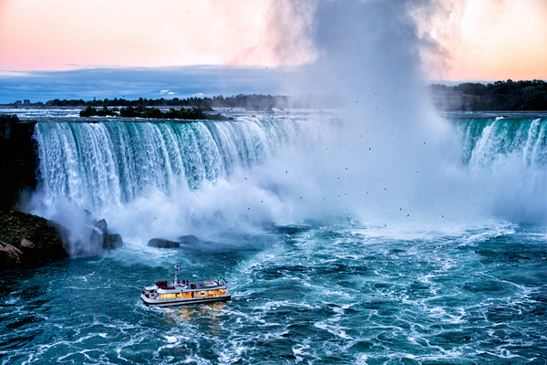 Hornblower boat approaches powerful Niagara Falls. Digital Download
