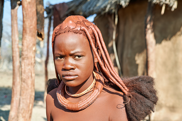 Traditional hair headdress of a woman in Himba village of Namibi Digital Download