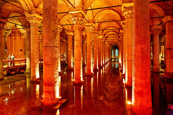 Explore Basilica Cistern in Istanbul at nighttime Digital Download
