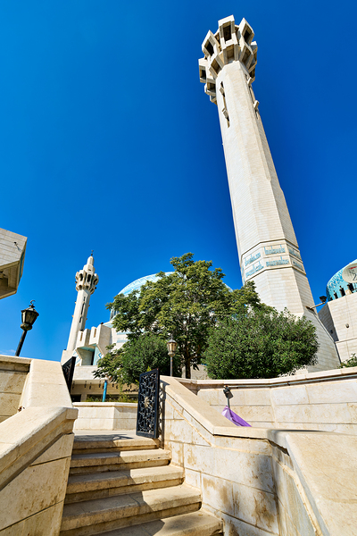 Visit to King Abdullah Mosque in Amman Jordan during clear day Digital Download