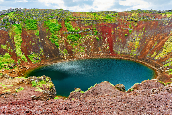 Exploring Kerid Crater in Iceland on a cloudy day Digital Download