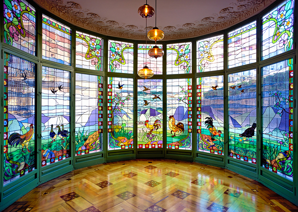 Stained glass windows at Casa Lleo Morera in Barcelona Digital Download