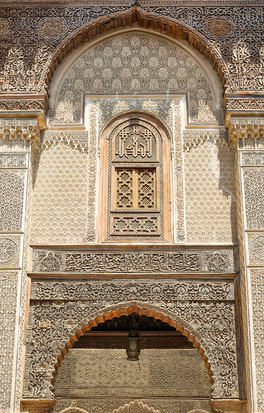 Detailed architecture at Al Attarine Madrasa in Fez Morocco Digital Download