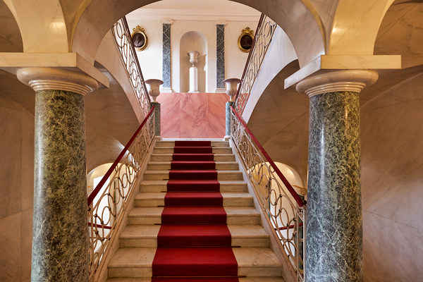 Stairs inside Palazzo Nicolaci in Noto Sicily during daytime Digital Download