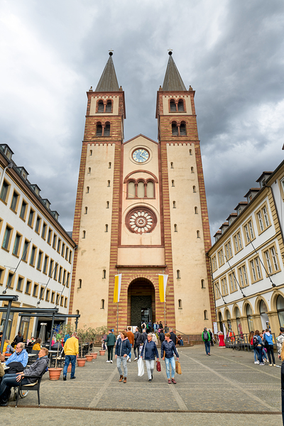 Visitors explore Wurzburger Dom Cathedral in Bavaria Germany Digital Download