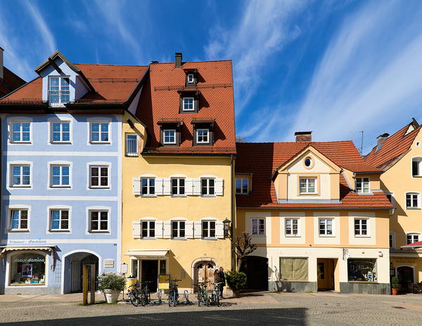Colorful houses in Fussen along the Romantic Road in Bavaria Digital Download
