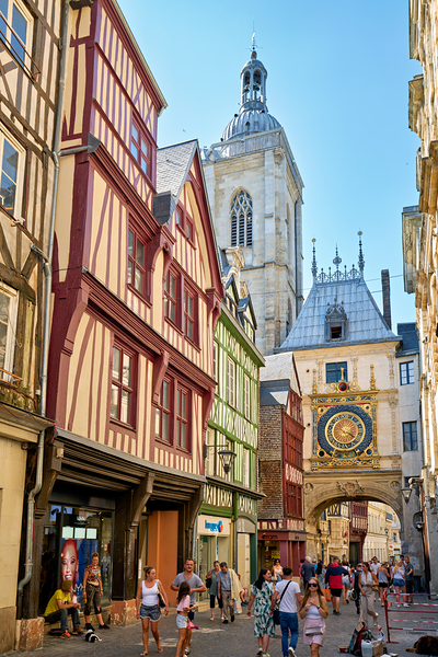 Walking in Rouen near Le Gros Horloge clock in Normandy France Digital Download