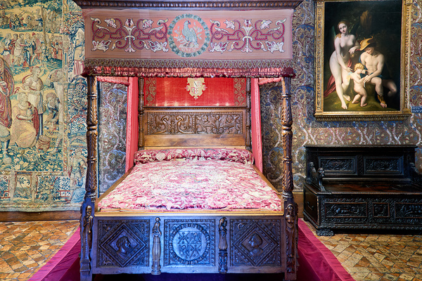 Historic bed in the Chateau de Chenonceau in France Digital Download