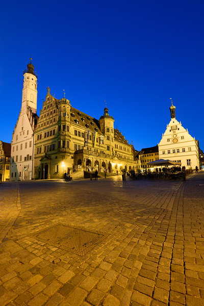 Market square in Rothenburg ob der Tauber during sunset Digital Download
