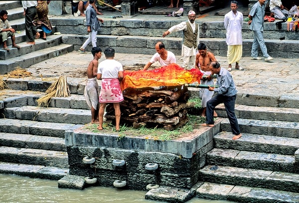 Cremation ceremony at Pashupatinath in Kathmandu Nepal Digital Download