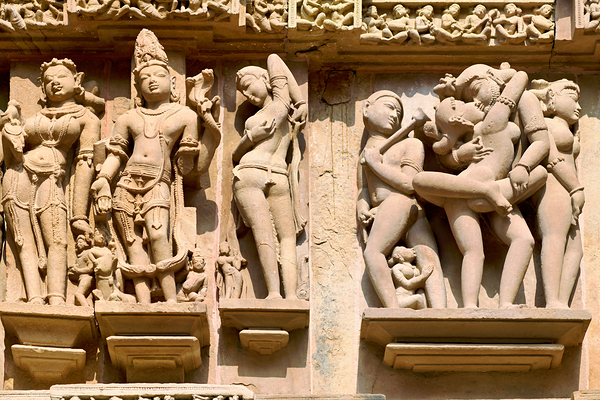 Hindu temples in Khajuraho show ancient art of erotic sculptures Digital Download