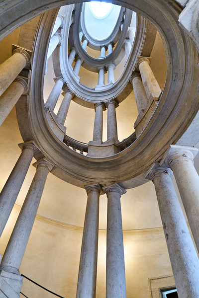 Staircase design in Galleria Nazionale dArte Antica in Rome Roll Print