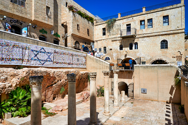 Roman columns in the Jewish quarter of Jerusalem showcase histor Digital Download