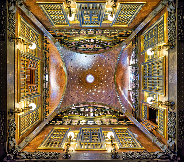 Exploring Gaudis Palau Guell ceiling in Barcelona Digital Download
