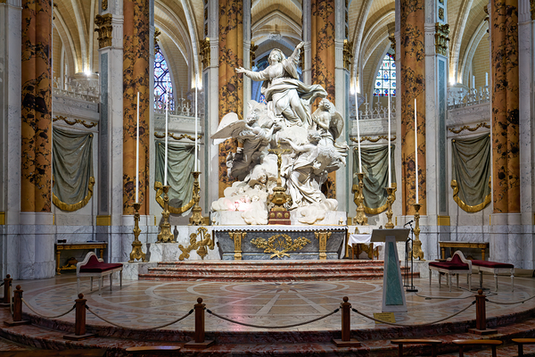 Visit to the large altar in Chartres Cathedral in France Digital Download