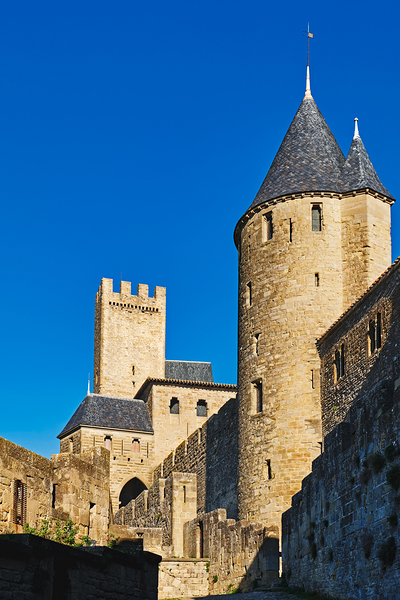 Visit to Carcassonne in France by the medieval fortress walls Digital Download