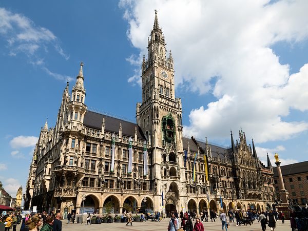 Munich town hall in Marienplatz on a sunny day in Bavaria Digital Download