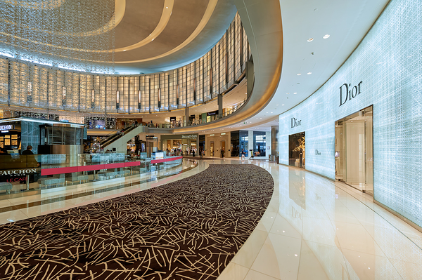 Luxury shopping mall in Dubai with designer stores and cafe Digital Download