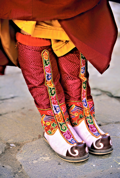 Colorful embroidered traditional boots and robes. Digital Download
