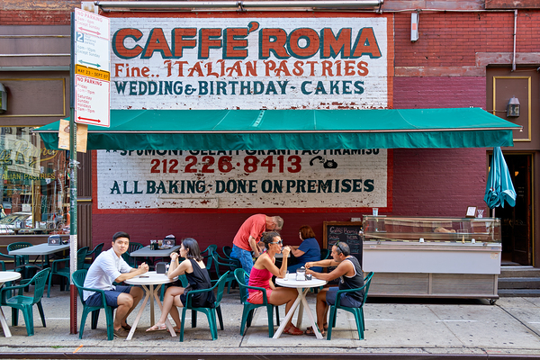 Visitors enjoy pastries at Caffe Roma in Little Italy New York Digital Download