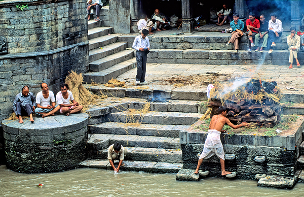 Cremation ritual at Pashupatinath in Kathmandu Nepal Digital Download