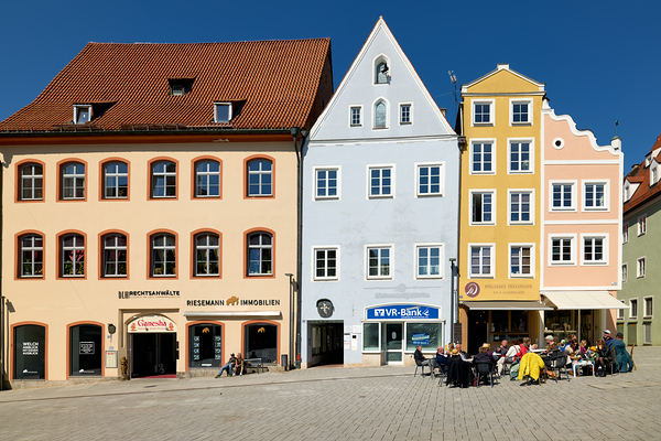 Visitors enjoy main square of Landsberg am Lech in Bavaria Germa Digital Download