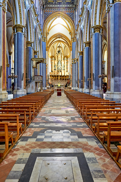 Interior of San Domenico Maggiore church in Naples at midday Digital Download